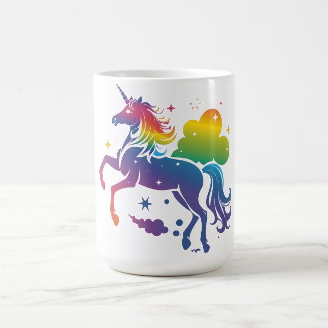 Rainbow-farbenes Einhorn-Design Kaffeetasse (Mittel)