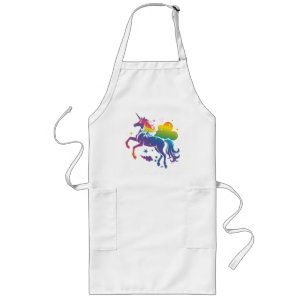 Rainbow-farbenes Einhorn-Design Lange Schürze