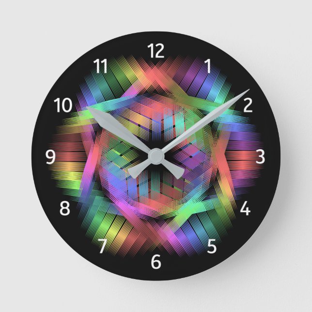 Rainbow-Farblicht Runde Wanduhr (Vorderseite)