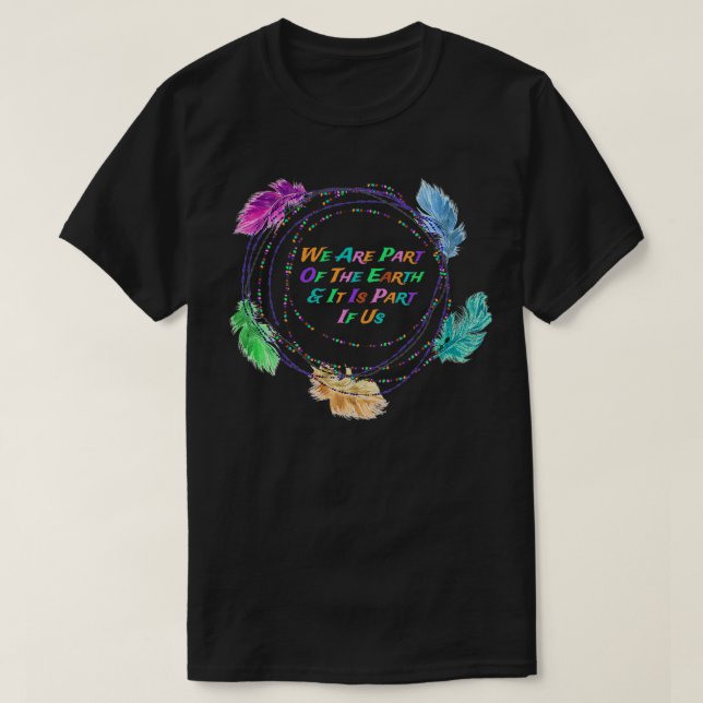 Rainbow Feathers Indianerperlen Wir sind ein Pa T-Shirt (Design vorne)