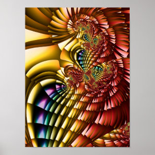 Rainbow Feathers Poster