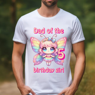 Rainbow Fee Schmetterling Vater des Geburtstagsmäd T-Shirt
