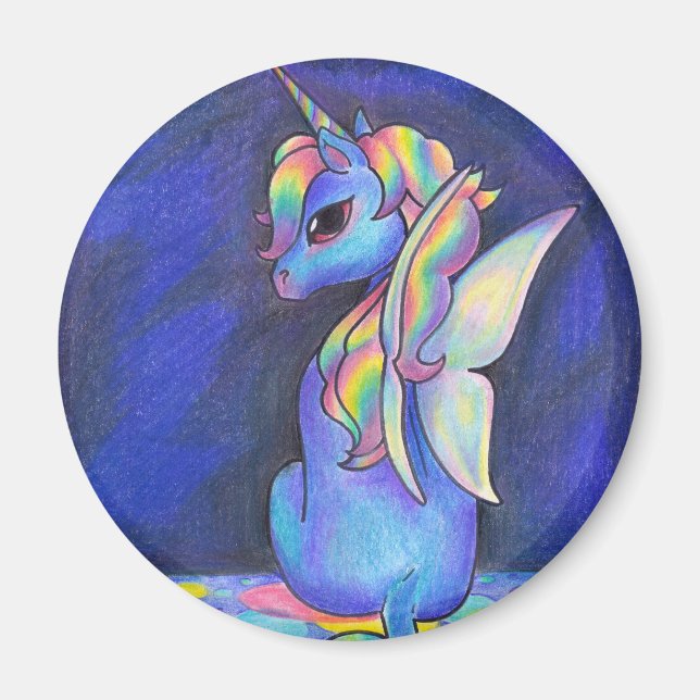 Rainbow Fee Unicorn Magnet (Vorne)