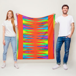 [Rainbow Fiesta] Harlequin Geometric Fiery Orange Fleecedecke