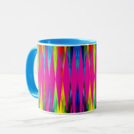 [Rainbow Fiesta] Harlequin Geometric Hot Pink Tasse