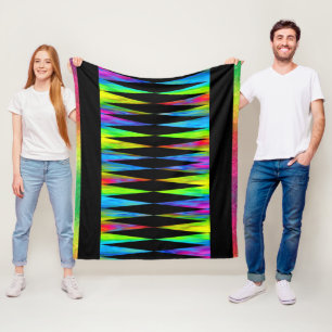 [Rainbow Fiesta] Harlequin Geometric Modern Black Fleecedecke
