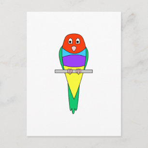 Rainbow Finch Bird. Farbenfroher Gouldian. Postkarte