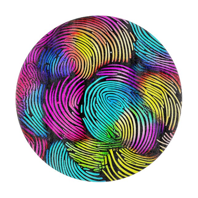 Rainbow Fingerprint Dreams Schneidebrett (Vorderseite)