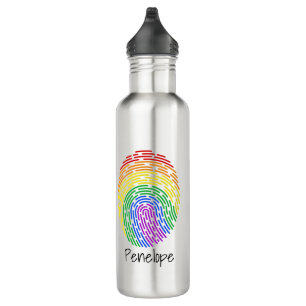 Rainbow Fingerprint Monogram Edelstahlflasche