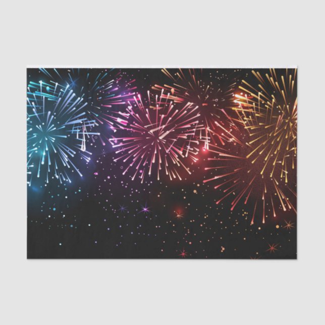 Rainbow Fireworks Decoupage Seidenpapier (Vorderseite)