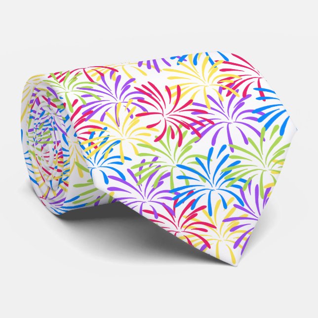 Rainbow Fireworks Splash Krawatte (Gerollt)