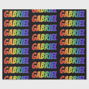 Rainbow First Name "GABRIEL"; Spaß und Farben Geschenkpapier