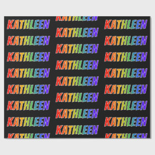 Rainbow First Name "KATHLEEN"; Spaß und Farben Geschenkpapier