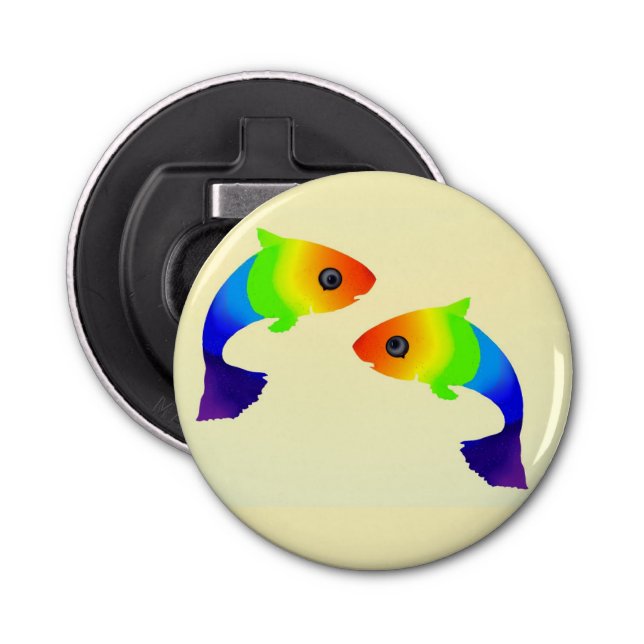 Rainbow Fish Button Flaschenöffner (Vorderseite)
