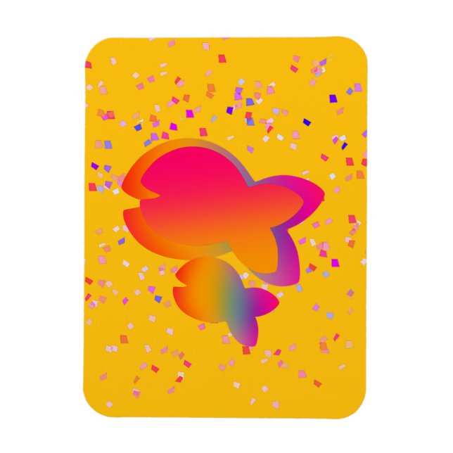 Rainbow Fish Yellow Magnet (Vertikal)