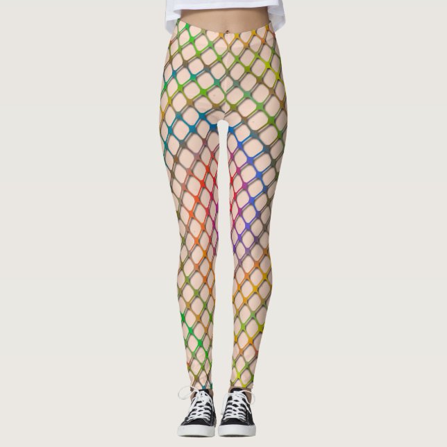 Rainbow Fishnets Leggings (Vorderseite)