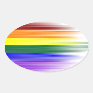 Rainbow-Flag-Aufkleber (Oval) Ovaler Aufkleber