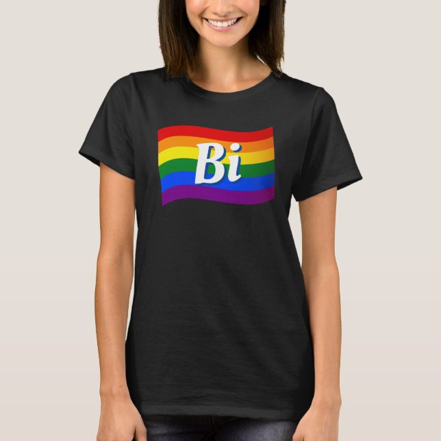 Rainbow Flag Bi Bisexual pride LGBT LGBTQ Stolz T-Shirt (Vorderseite)