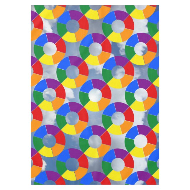 RAINBOW FLAG BUTTON RAYS + Ihr Hintergrund Tischdecke (Vorderseite)