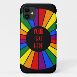 RAINBOW FLAG BUTTON RAYS + Ihr Zeichen oder Text Case-Mate iPhone Hülle