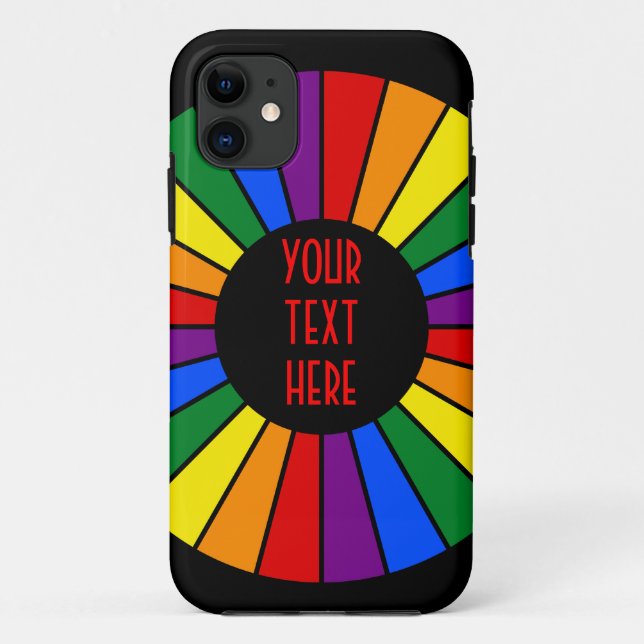 RAINBOW FLAG BUTTON RAYS + Ihr Zeichen oder Text Case-Mate iPhone Hülle (Rückseite)