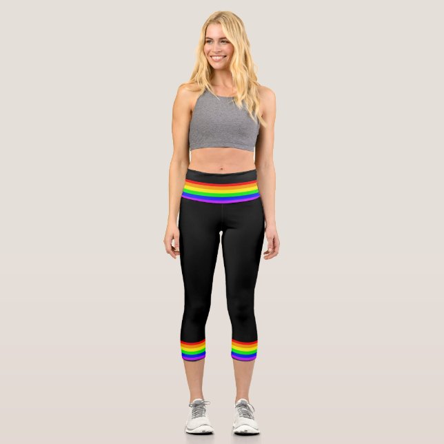 Rainbow Flag  Capri Leggings (Vorderseite)