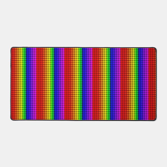 Rainbow Flag Colors Gay Kariert Design GLBTQ Schreibtischunterlage (Vorderseite)