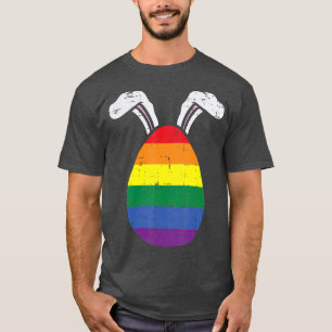 Rainbow Flag Egg Bunny Oars Gay Pride Osterfeier L T-Shirt