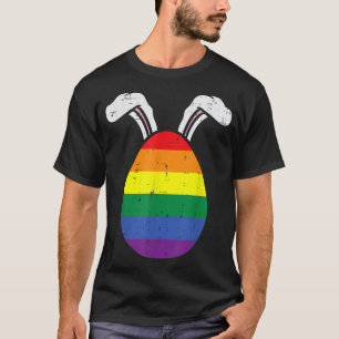 Rainbow Flag Ei Bunny Oars Gay Pride OsterlGBT  T-Shirt