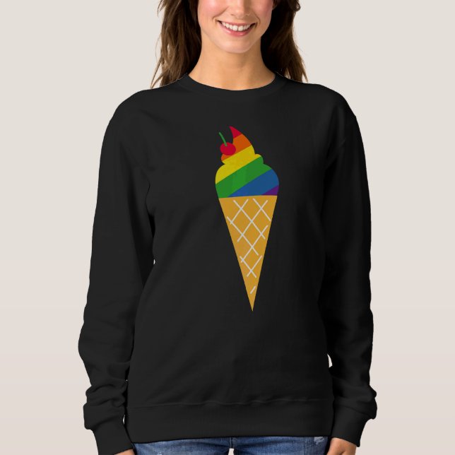 Rainbow Flag Eiscreme Cone Gay Pride Lgbt Prix Sweatshirt (Vorderseite)