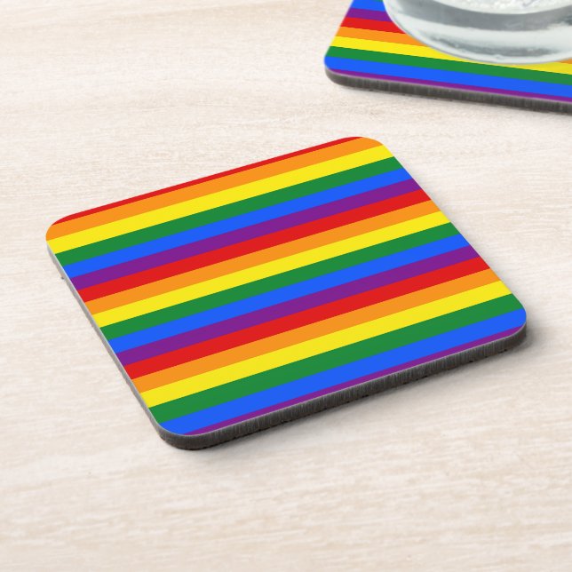 RAINBOW FLAG FARBEN GETRÄNKEUNTERSETZER (Linke Seite)