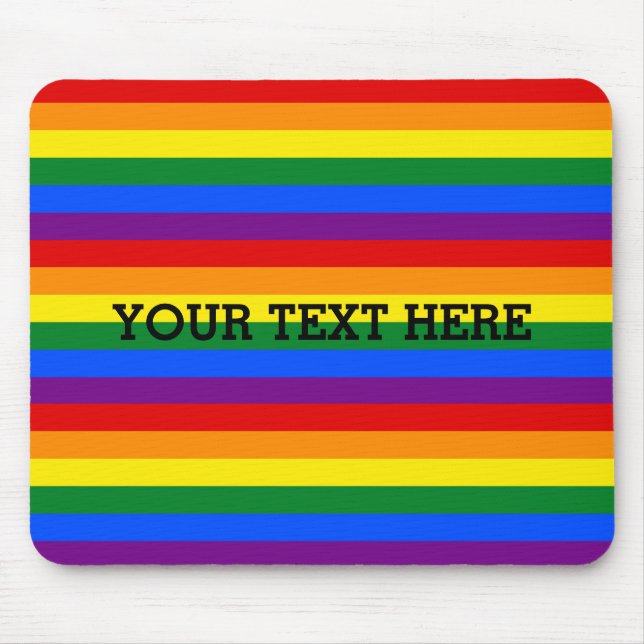 RAINBOW FLAG FLAG FARBEN + Ihr Text Mousepad (Vorne)
