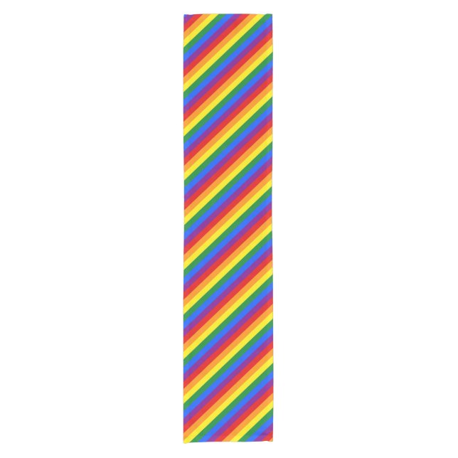 RAINBOW FLAG FLAG FARBEN + Ihre Ideen Kurzer Tischläufer (Vorderseite)