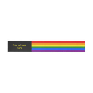 RAINBOW FLAG FLAG FARBEN + Ihre Ideen Rundum-Adressaufkleber