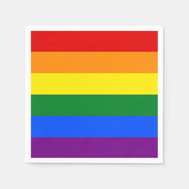RAINBOW FLAG FLAG FARBEN + Ihre Ideen Serviette (Vorderseite)