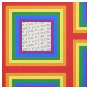 RAINBOW FLAG FLAG FARBEN Rahmen + Ihr Foto Stoff