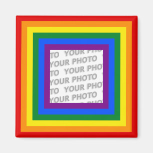 RAINBOW FLAG FRAME + Ihr Zeichen oder Bild Magnet