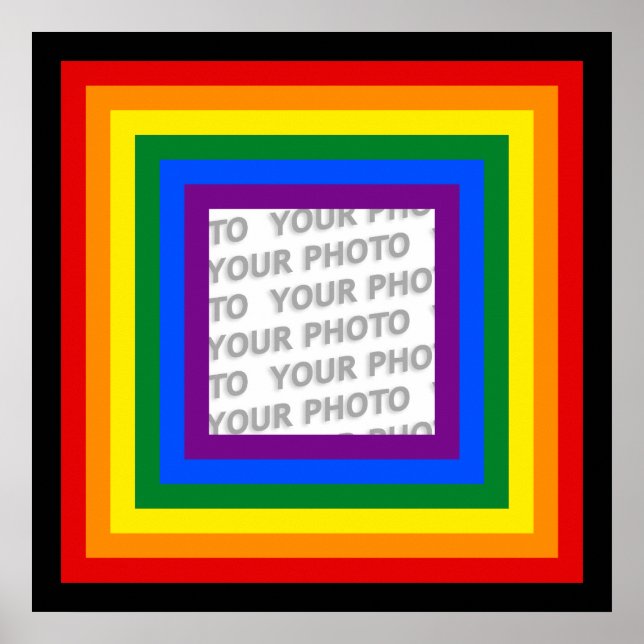 RAINBOW FLAG FRAME + Ihr Zeichen oder Bild Poster (Vorne)