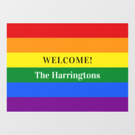 Rainbow-Flag für benutzerdefinierten Text Fensteraufkleber