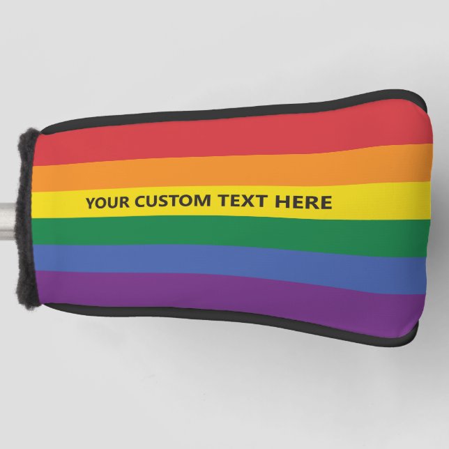 Rainbow-Flag für benutzerdefinierten Text Golf Headcover (Vorderseite)