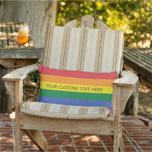 Rainbow-Flag für benutzerdefinierten Text Kissen Für Draußen
