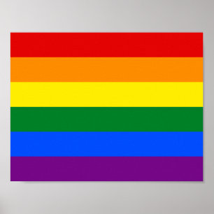 Rainbow-Flag für LGBT-Gay Pride mit 6 Streifen Poster