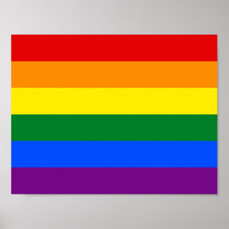 Rainbow-Flag für LGBT-Gay Pride mit 6 Streifen Poster
