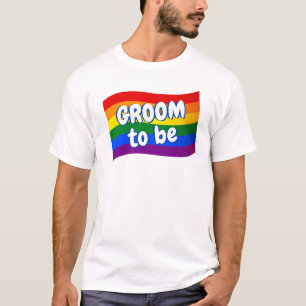 Rainbow Flag Gay Groom zu Gay Ehe LGBTQ T-Shirt