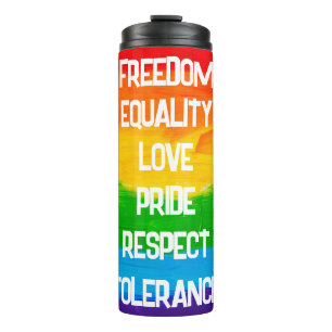 Rainbow Flag Gay Lesbian LGBT Thermosbecher