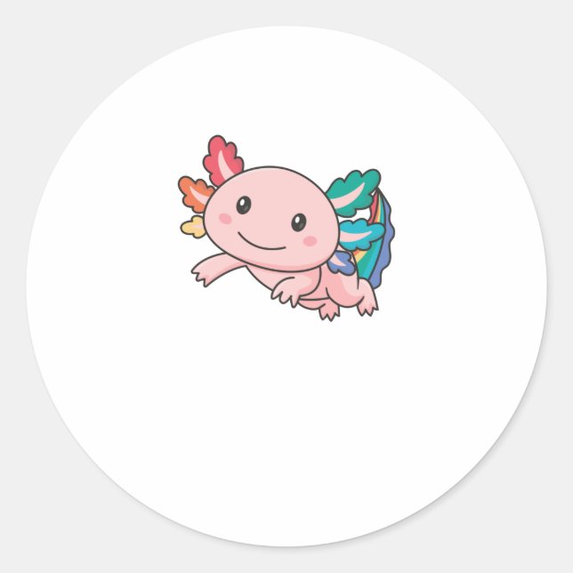 Rainbow Flag Gay Pride Lgbtq Axolotl Runder Aufkleber (Vorderseite)