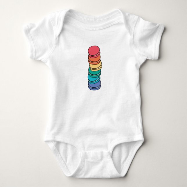 Rainbow Flag Gay Pride Lgbtq Macaron Baby Strampler (Vorderseite)