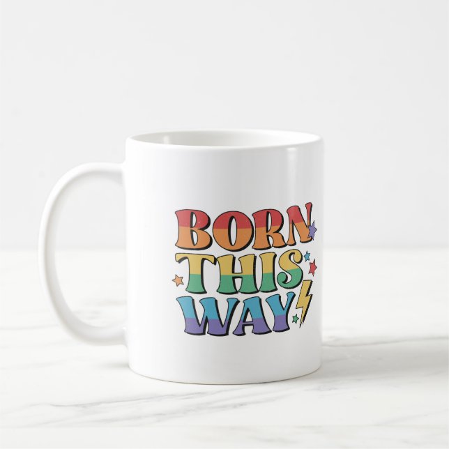 RAINBOW FLAG GEBOREN DIESE ART RETRO ÄSTHETIK '80 KAFFEETASSE (Links)