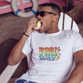 RAINBOW FLAG GEBOREN DIESE ART RETRO ÄSTHETIK '80 T-Shirt