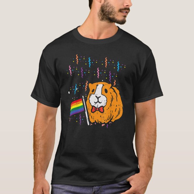 Rainbow Flag Hamster Gay Pride Monte Lgbtq Ally Lg T-Shirt (Vorderseite)